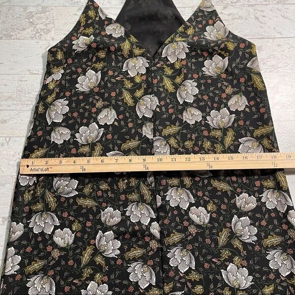 Smell The Roses Spaghetti Strap Floral V Neck Halter Back Maxi Dress Size Small - Picture 11 of 16